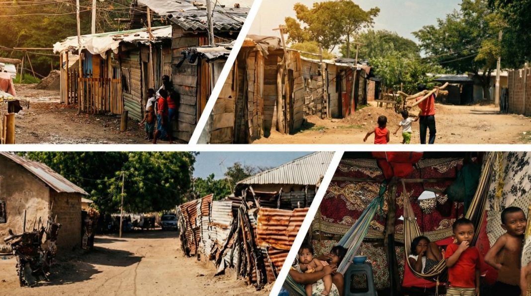 Retrato de la vulnerabilidad en las zonas de invasión. Cientos de niños y adultos conviven en estructuras improvisadas de madera y zinc, a la espera de una intervención estatal integral. Créditos: Foto tomada de la web