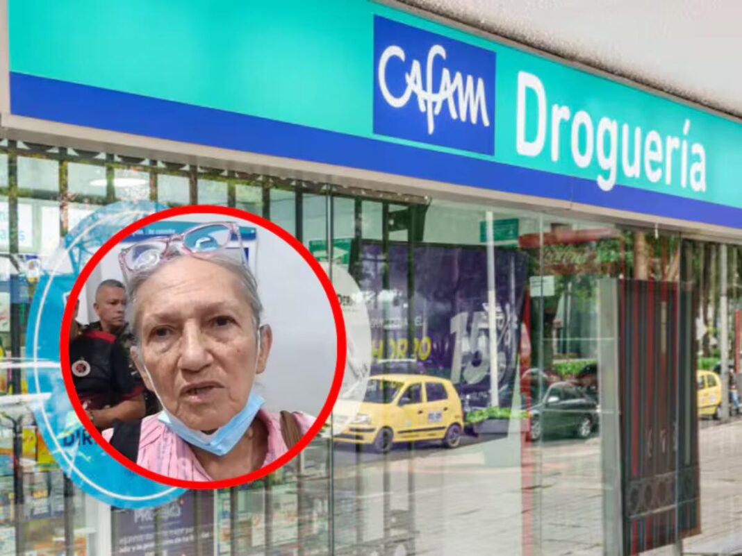 Adultos mayores haciendo fila en una farmacia en Colombia en medio de la crisis por entrega de medicamentos.