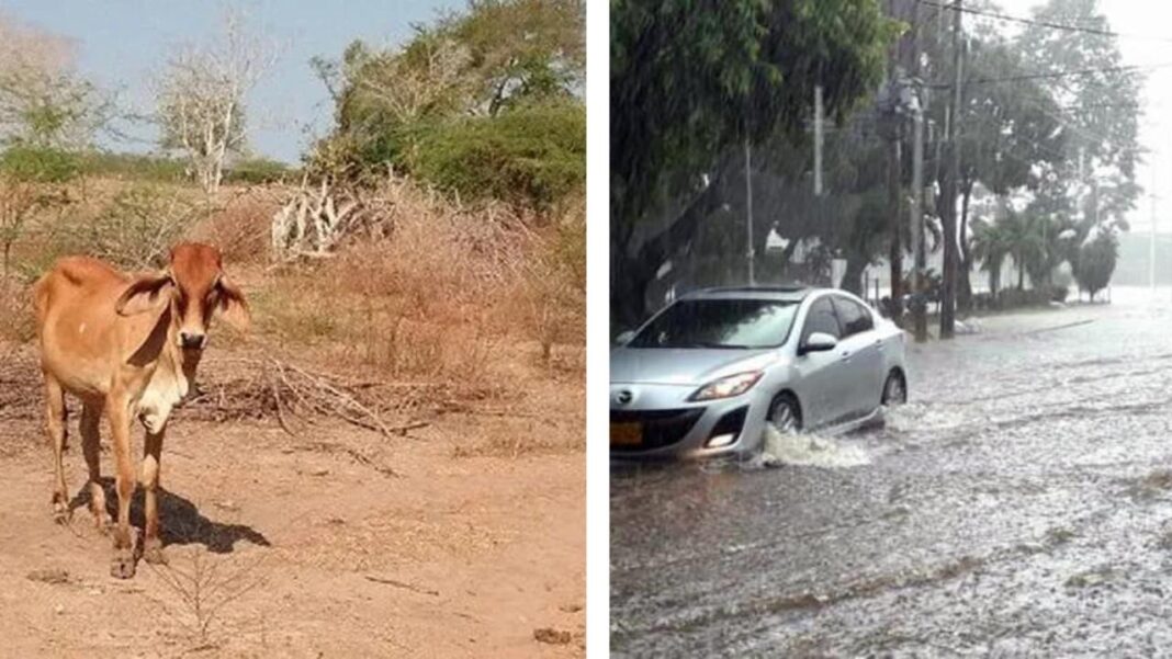 Contraste entre lluvias intensas y sequía en Colombia
