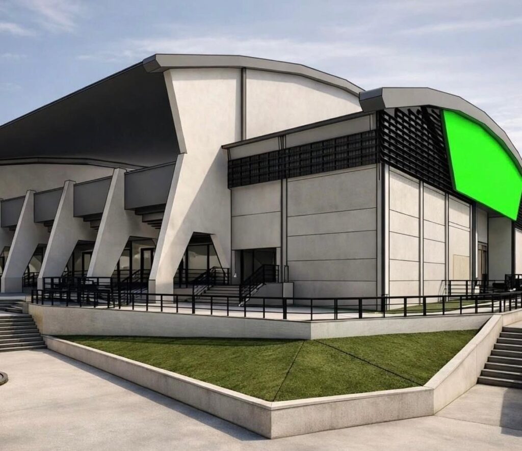 Maqueta del coliseo multifuncional de la Universidad Popular del Cesar en Aguachica