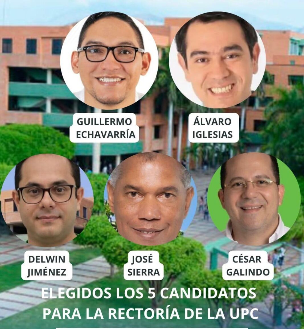 Cinco candidatos a rector de la Universidad Popular del Cesar 2026