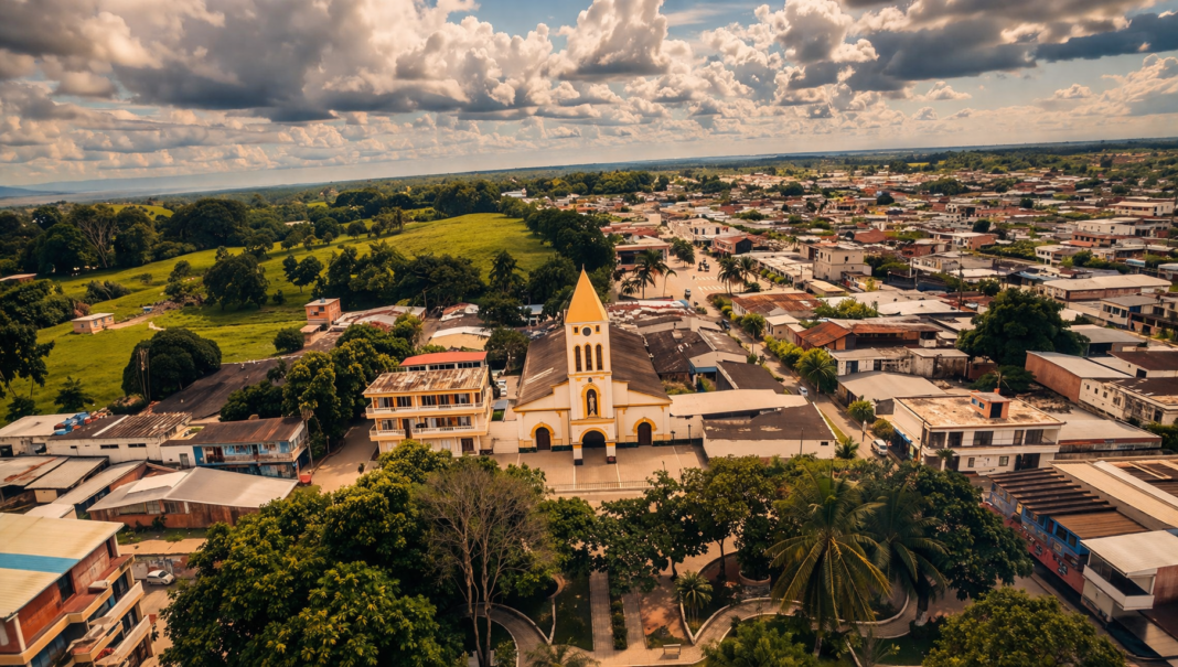 Infografía detallada sobre la historia y el progreso de San Alberto, Cesar, Colombia, conocida como la 'Puerta de Oro del Caribe'. Muestra secciones sobre su origen, fundación en 1955 por Luis Felipe Rivera, el auge de la palma de aceite y su microclima privilegiado.