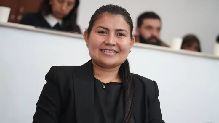 Karen Manrique, representante a la Cámara capturada por el escándalo de corrupción de la UNGRD, en una sesión del Congreso.