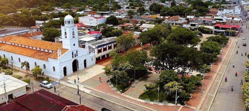 Vista aérea de Aguachica, Cesar, municipio donde se registró caso de violencia contra mujer embarazada