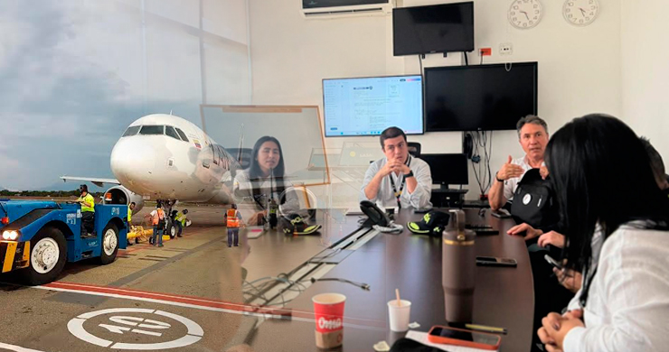 Autoridades de Valledupar en reunión para activar el plan especial aeroportuario para el Festival Vallenato.