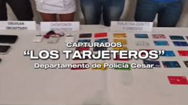 elementos incautados a banda de fraude con tarjetas en Cesar los tarjeteros