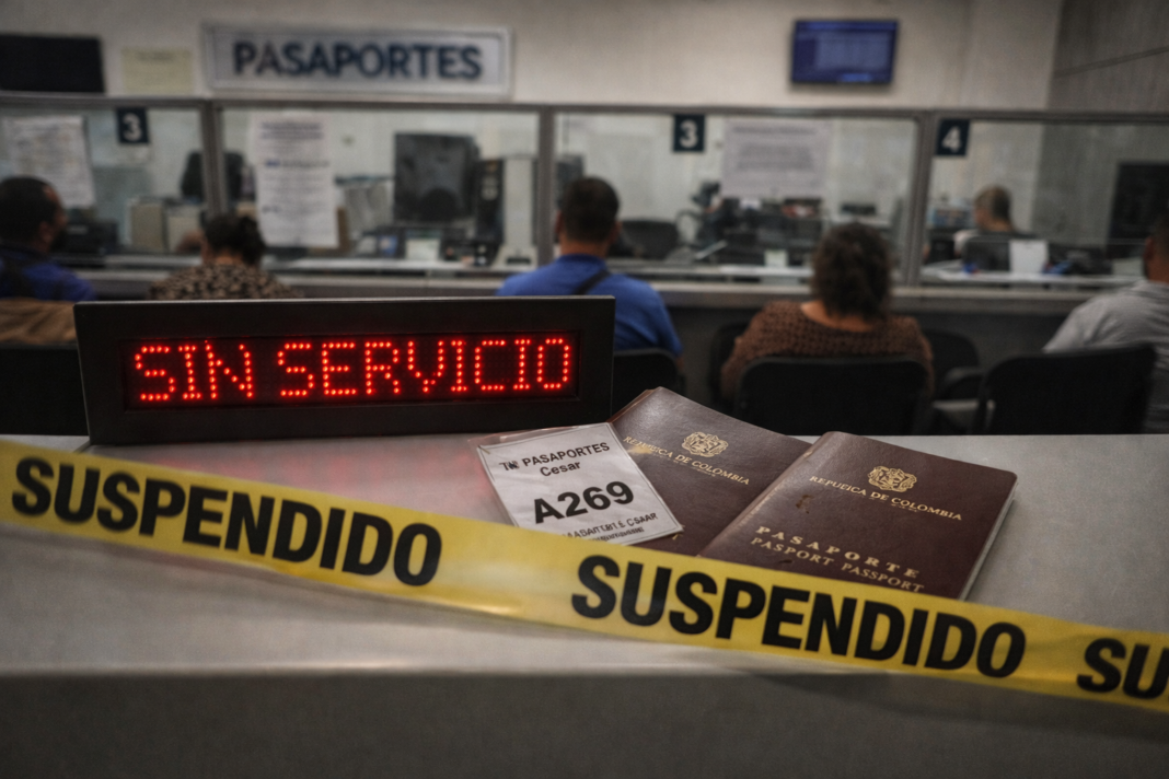 Usuarios esperando por trámites de pasaporte en el Cesar tras suspensión del sistema SITAC