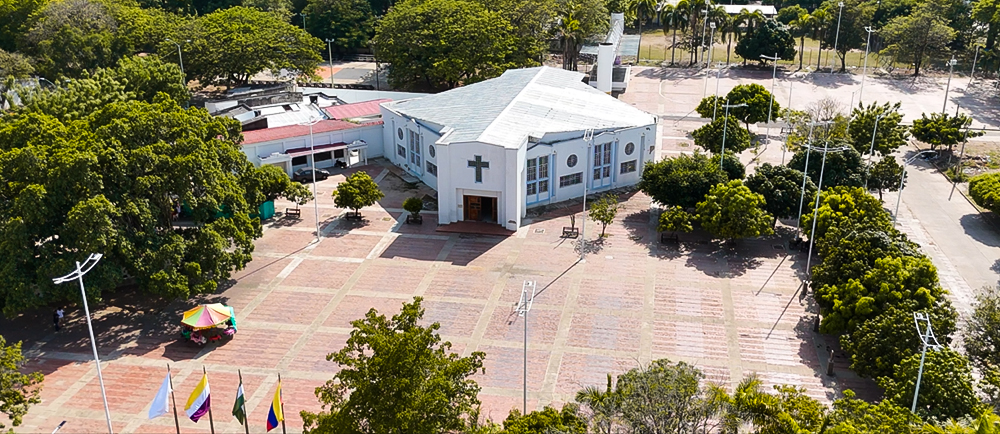 Vista aérea del centro urbano de Bosconia, Cesar.