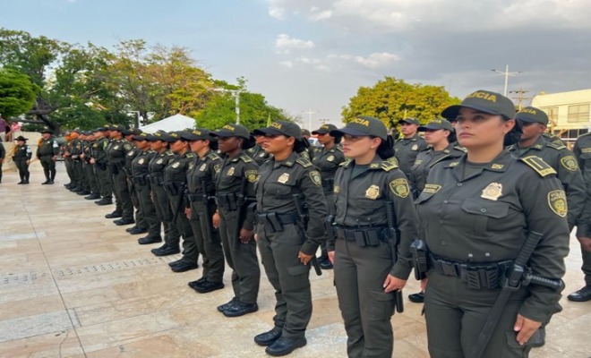 Grupo de mujeres auxiliares de la Policía Nacional incorporadas para fortalecer la seguridad en el Cesar.