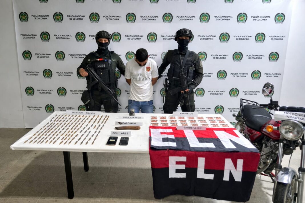 Capturado alias Barbas junto a elementos del ELN incautados por la Policía en Curumaní Cesar