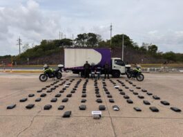 Cargamento de marihuana incautado en operativo policial en carretera del Cesar.