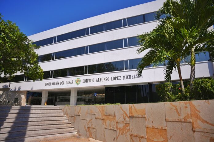 Sede de la Gobernación del Cesar, entidad que anunció cobertura total del PAE en 2026
