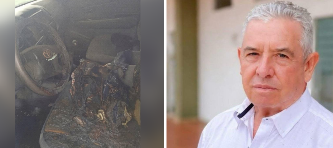 Vehículo incinerado y adulto mayor desaparecido en vías del Cesar, caso Jesús Emiro Vergel