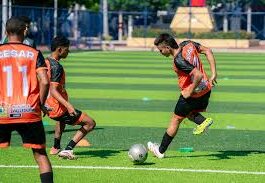 Jugadores de la Selección Cesar juvenil durante entrenamiento previo al Torneo Nacional de Fútbol