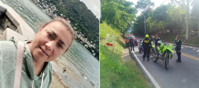Composición fotográfica que muestra a Yulixa Toloza en vida a la izquierda y un operativo de la Policía y Bomberos en una carretera a la derecha.