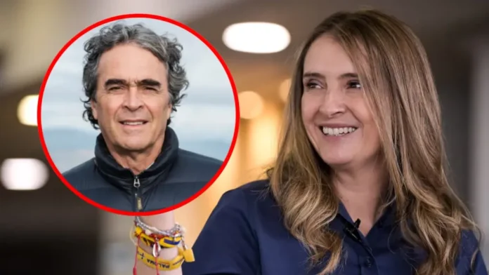 Fotomontaje de Paloma Valencia y Sergio Fajardo sonriendo, con texto superpuesto: 