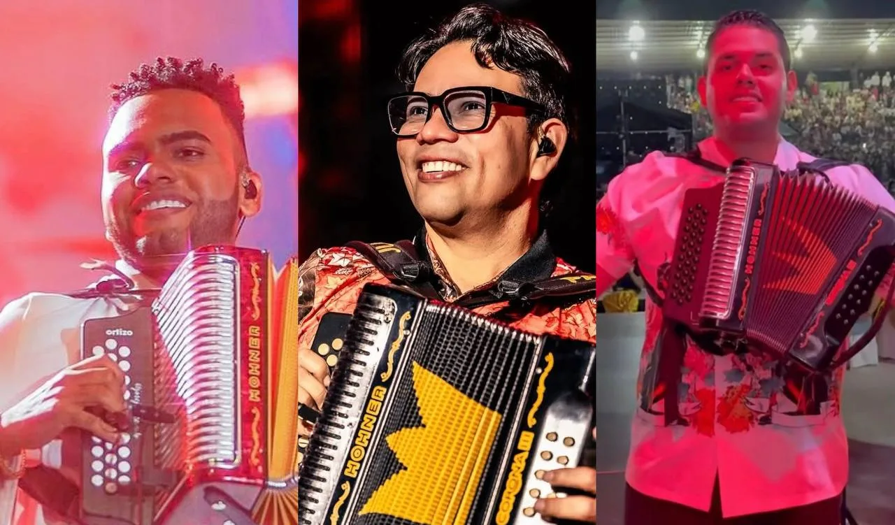Maestros del acordeón compitiendo en la categoría Profesional del Festival de la Leyenda Vallenata 2026 en Valledupar.