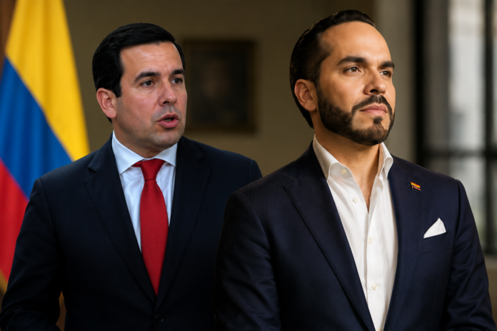 Rodrigo Lara junto a Abelardo de la Espriella tras su designación como ministro del Interior del nuevo Gobierno