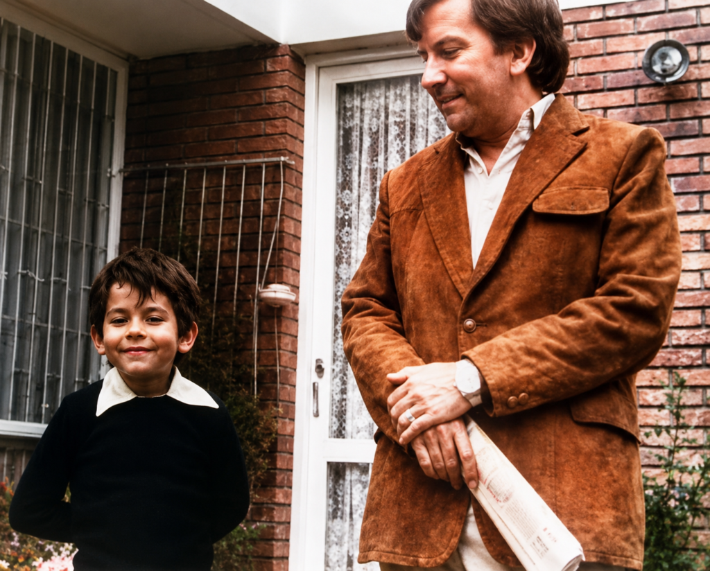 Rodrigo Lara Bonilla posa junto a su hijo Rodrigo Lara Restrepo cuando era niño, en una fotografía familiar.