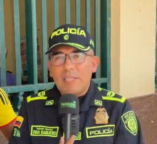 Teniente coronel Iván Vaquero, comandante operativo de la Policía Metropolitana de Valledupar, durante declaraciones sobre la jornada electoral.
