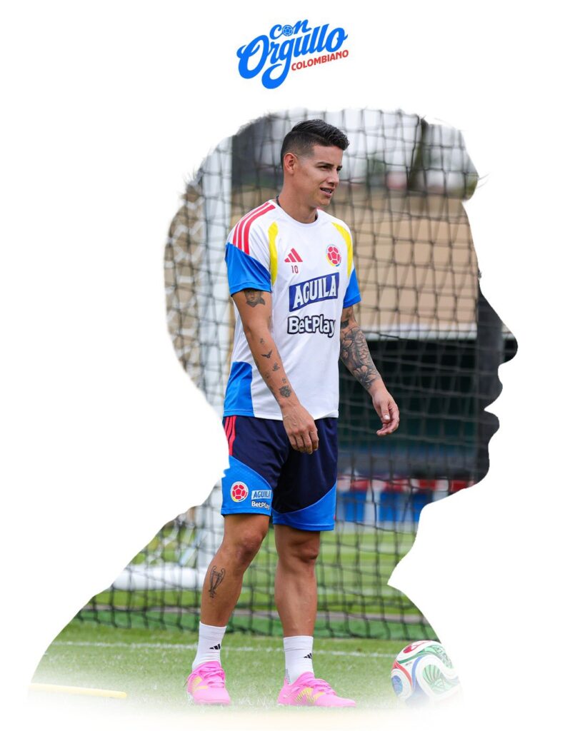 James Rodríguez durante un entrenamiento de la Selección Colombia previo al debut en el Mundial 2026.