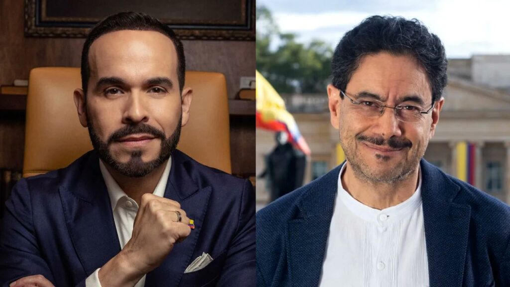 Retratos oficiales de los candidatos presidenciales Abelardo de la Espriella e Iván Cepeda de cara a la segunda vuelta en Colombia.