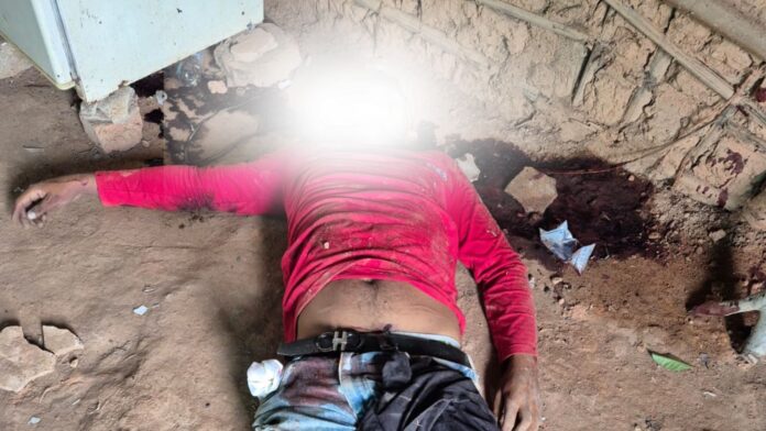 Escena donde fue hallado sin vida un hombre dentro de una vivienda en Saloa, Chimichagua.