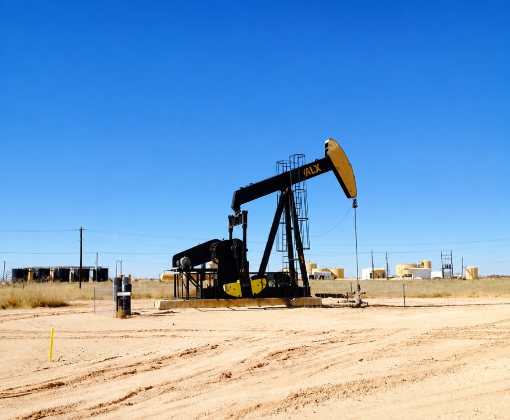 Unidad de bombeo petrolero relacionada con el debate sobre el fracking en la cuenca Cesar-Ranchería.