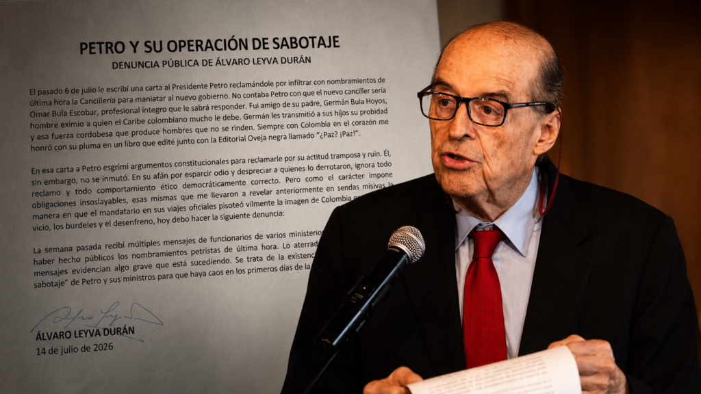 Álvaro Leyva y carta sobre operación de sabotaje de Petro