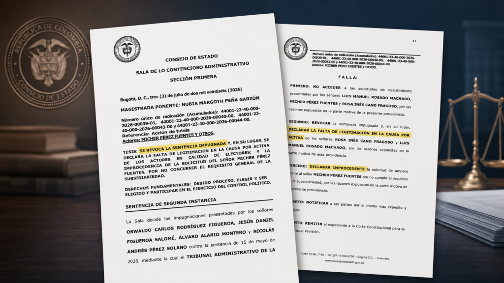 Sentencia del Consejo de Estado que declaró improcedente la tutela de Micher Pérez