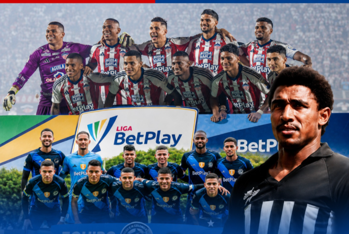 Montaje de Junior de Barranquilla, el Equipo Azul de Valledupar y José María Pazo durante el partido amistoso.