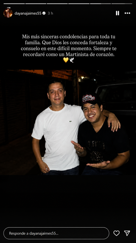 Mensaje de condolencias publicado por Dayana Jaimes tras la muerte de Henry Ocando en Maicao.