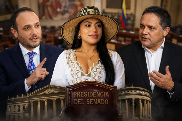 Martha Peralta entre Alfredo Deluque y Honorio Henríquez en la disputa por la Presidencia del Senado