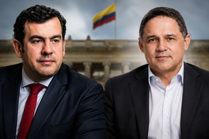 Rodrigo Lara y Honorio Henríquez tras la elección del presidente del Senado que marcó el primer revés político del ministro designado.