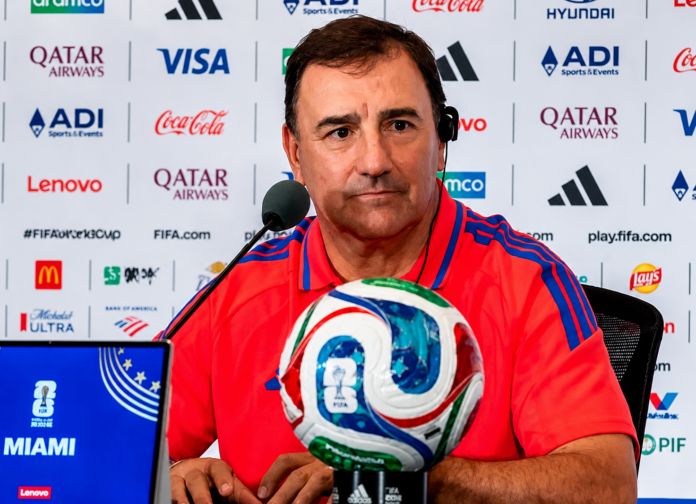 Néstor Lorenzo durante una rueda de prensa de la Selección Colombia