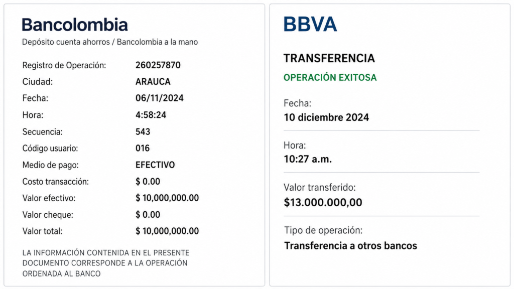 Transferencias millonarias vinculadas al caso Juliana Guerrero
