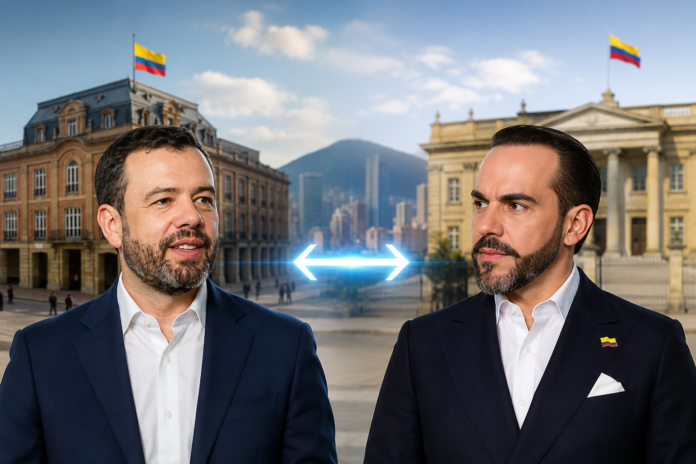 Carlos Fernando Galán y Abelardo De la Espriella en una composición sobre la coordinación entre el Gobierno Nacional y la Alcaldía de Bogotá.