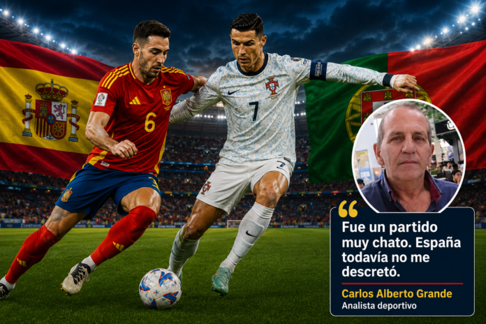 España eliminó a Portugal 1-0 en los octavos de final del Mundial 2026. El analista Carlos Alberto Grande afirmó que la selección española todavía no convence.