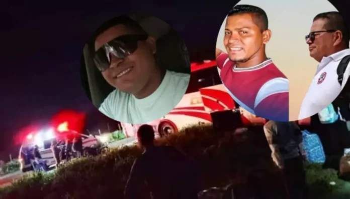 Escena del accidente en la Troncal de Oriente donde murieron tres personas, entre ellas un conductor oriundo de El Copey.