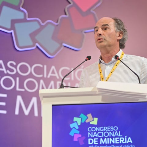 Juan Camilo Nariño, presidente de la Asociación Colombiana de Minería (ACM), durante una intervención sobre el panorama del sector minero en Colombia.