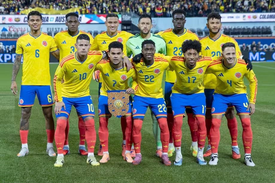 Selección Colombia posa antes de un partido del Mundial 2026.