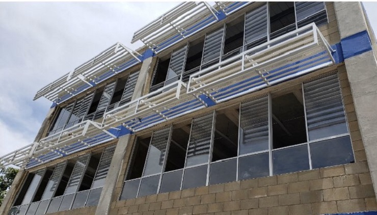 Infraestructura de una sede educativa intervenida por la Gobernación del Cesar