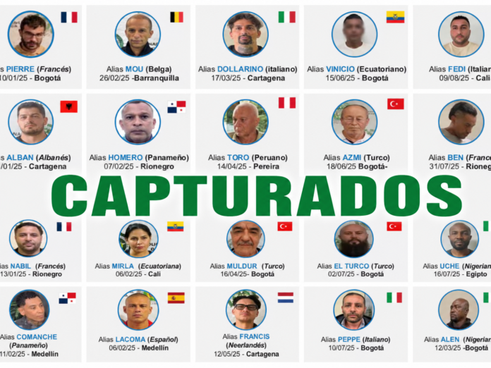 Narcotraficantes extranjeros capturados en Colombia