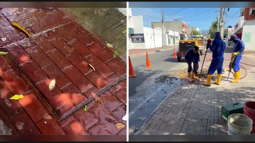 Denuncia por fuga de agua en la carrera Novena y trabajos de reparación de Emdupar