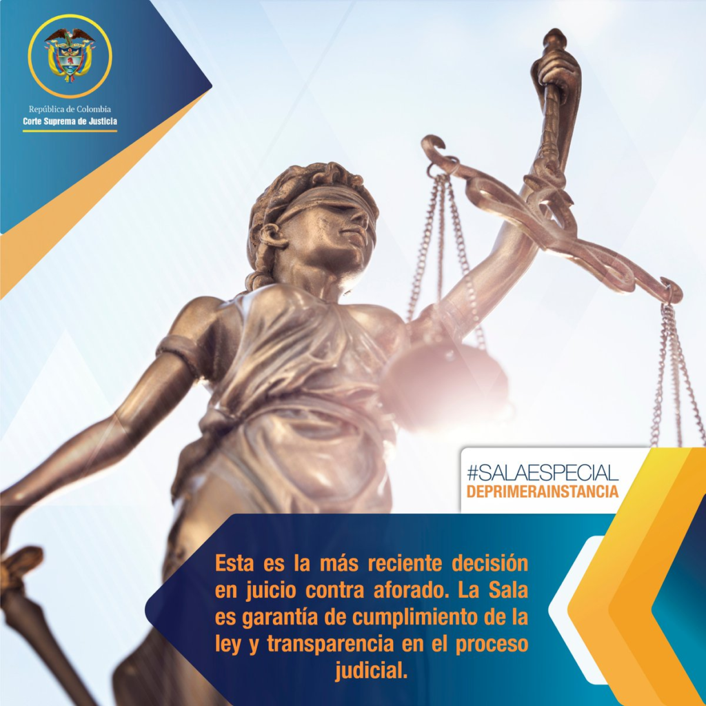 Símbolo de la justicia en pieza oficial de la Corte Suprema sobre la libertad condicional de Jorge Pretelt