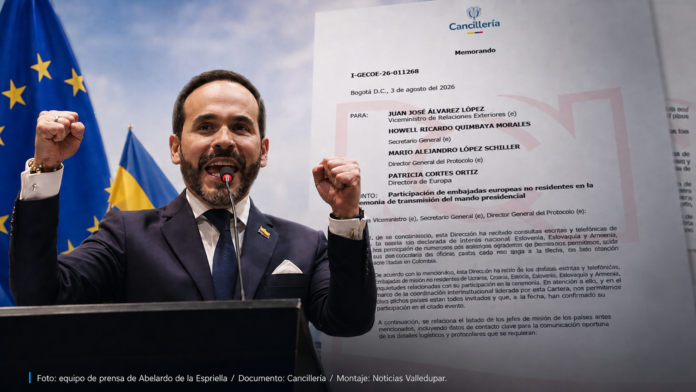 Posesión de Abelardo de la Espriella y memorando de Cancillería sobre once países sin comunicación oficial.