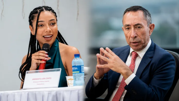 Juliana Guerrero y Ricardo Roa en imágenes de archivo relacionadas con los procesos de acusación de la Fiscalía