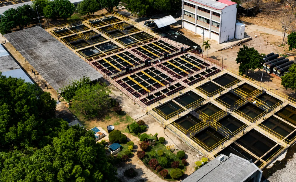 Vista aérea de la planta de tratamiento de agua asociada a Emdupar en Valledupar