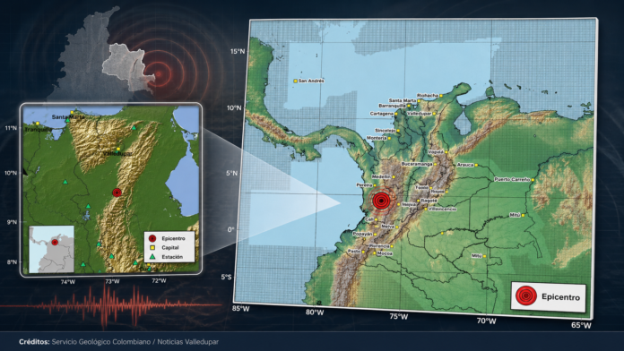 Sismo en Valledupar: mapa del SGC del temblor de magnitud 6,6 con epicentro en San José del Palmar, Chocó