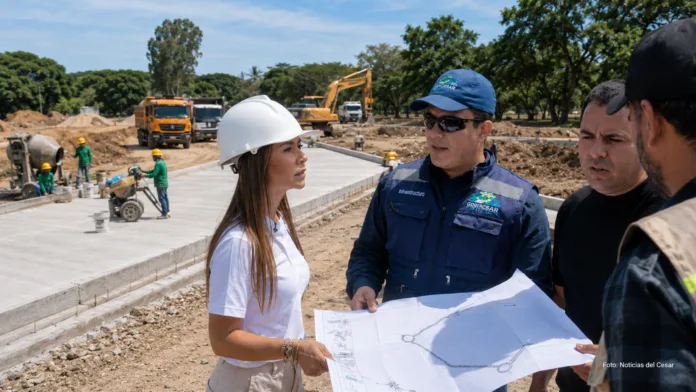 Avenida del Río en Valledupar durante recorrido por las obras que alcanzan un 48 % de avance